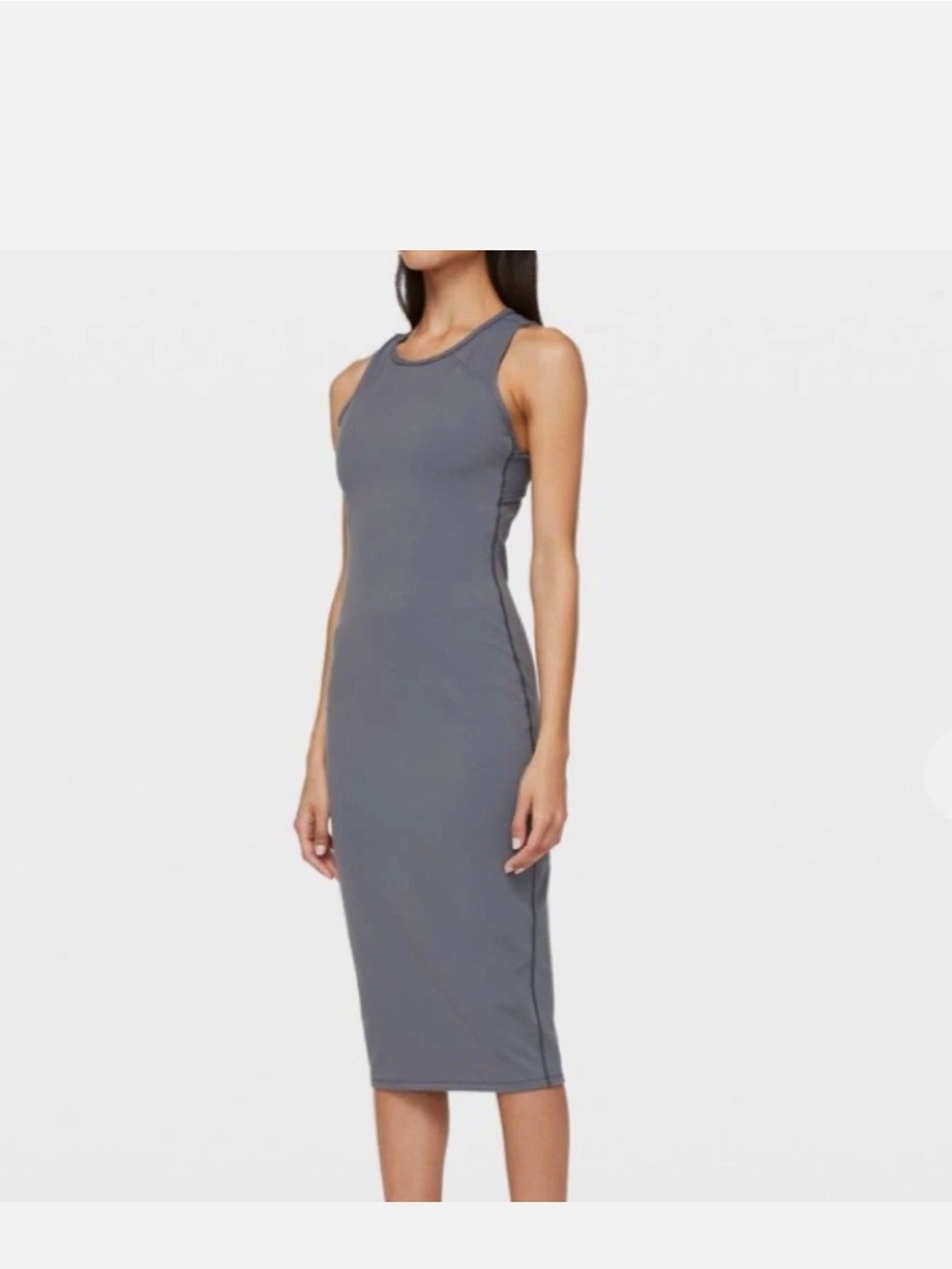 Lululemon Picnic Play Midi Dress Smooth Slate Gray Size 10